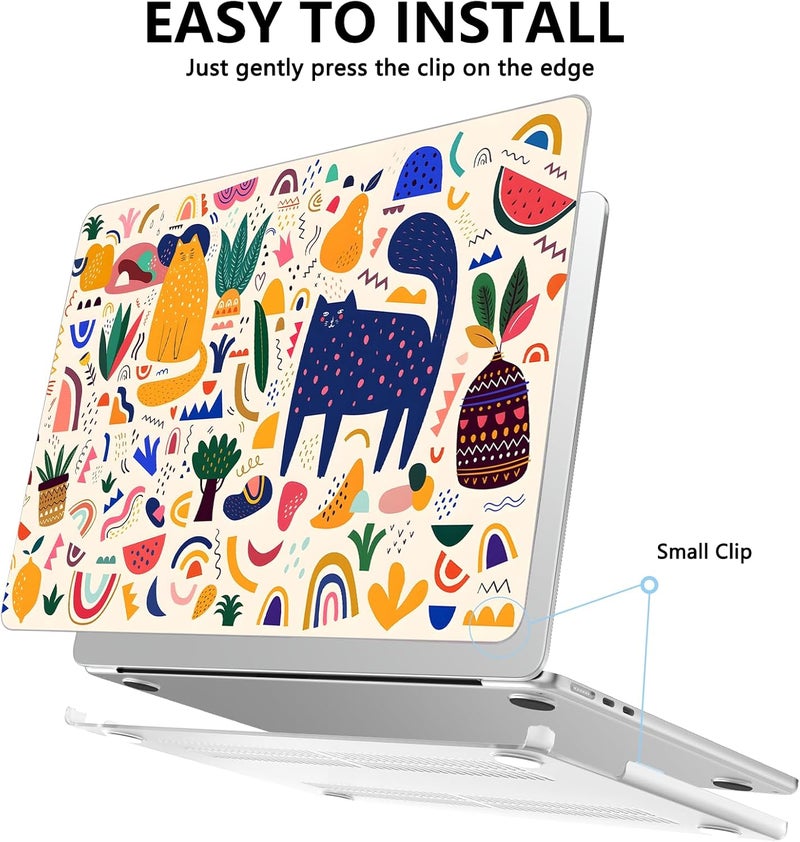 AKIT Compatible with MacBook Air 13 inch Case 2026 2025 2024-2022 M4 M3 M2 A3240 A3113 A2681, Unique Pattern Hard Shell Laptop Case+Screen Protector+Keyboard Cover for MacBook Air 13.6 inch, CatPark - Image 5